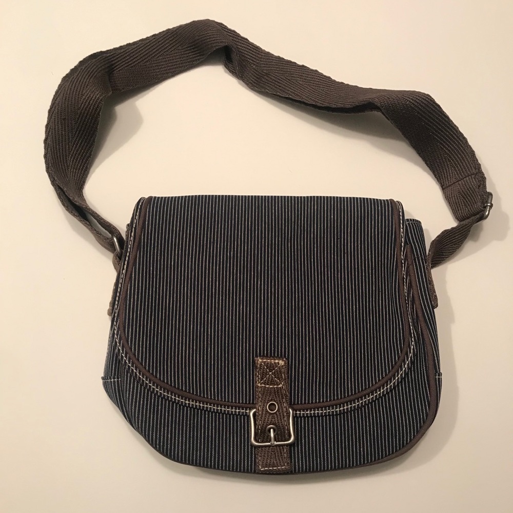 Thirty-One Free to be Crossbody in brown and blue